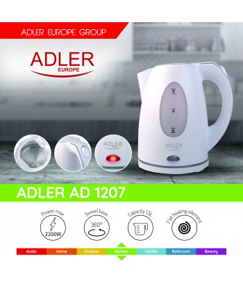 Adler ad02 bouilloire électrique compacte 0,6 litres filtre anti
